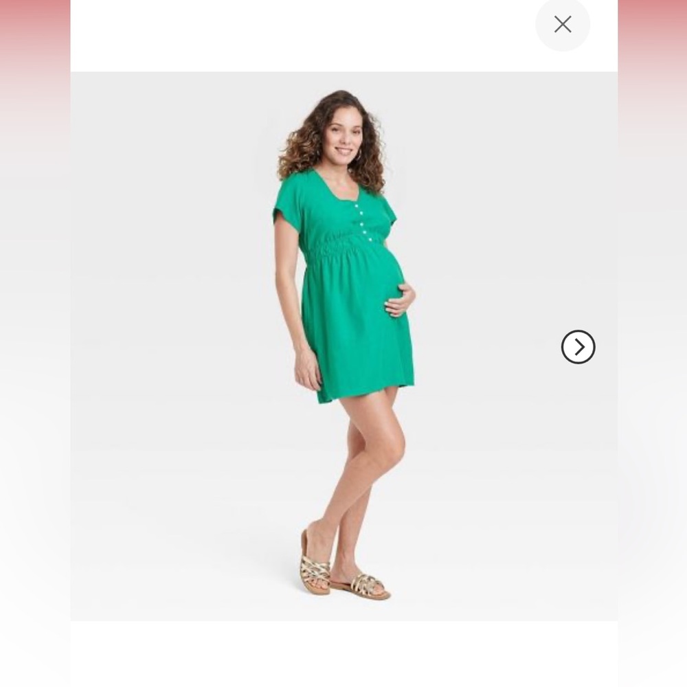 Short Sleeve Woven Mini Maternity Dress